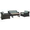 Crosley Beaufort 4pc Outdoor Wicker Conversation Set Home Seating