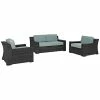Crosley Beaufort 3pc Outdoor Wicker Conversation Set Home Seating