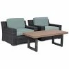 Crosley Beaufort 3pc Outdoor Wicker Chat Set Home Seating