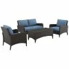 Crosley Kiawah 4pc Outdoor Wicker Conversation Set Home Seating