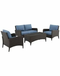 Crosley Kiawah 4pc Outdoor Wicker Conversation Set Home Seating