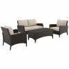 Crosley Kiawah 4pc Outdoor Wicker Conversation Set Home Seating