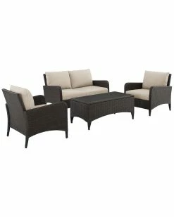 Crosley Kiawah 4pc Outdoor Wicker Conversation Set Home Seating