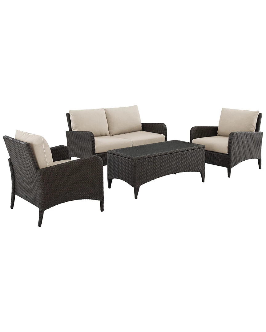 Crosley Kiawah 4pc Outdoor Wicker Conversation Set Home Seating