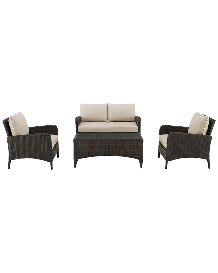 Crosley Kiawah 4pc Outdoor Wicker Conversation Set Home Seating - Image 2