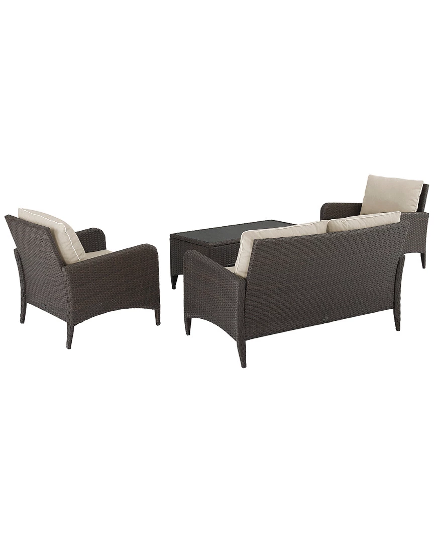 Crosley Kiawah 4pc Outdoor Wicker Conversation Set Home Seating - Image 3