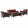 Crosley Kiawah 4pc Outdoor Wicker Conversation Set Home Seating
