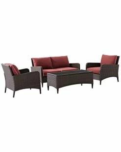 Crosley Kiawah 4pc Outdoor Wicker Conversation Set Home Seating
