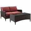 Crosley Kiawah 2pc Outdoor Wicker Chat Set Home Seating