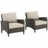 Crosley Kiawah 2pc Outdoor Wicker Chair Set Home Seating