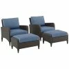 Crosley Kiawah 4pc Outdoor Wicker Chat Set Home Seating