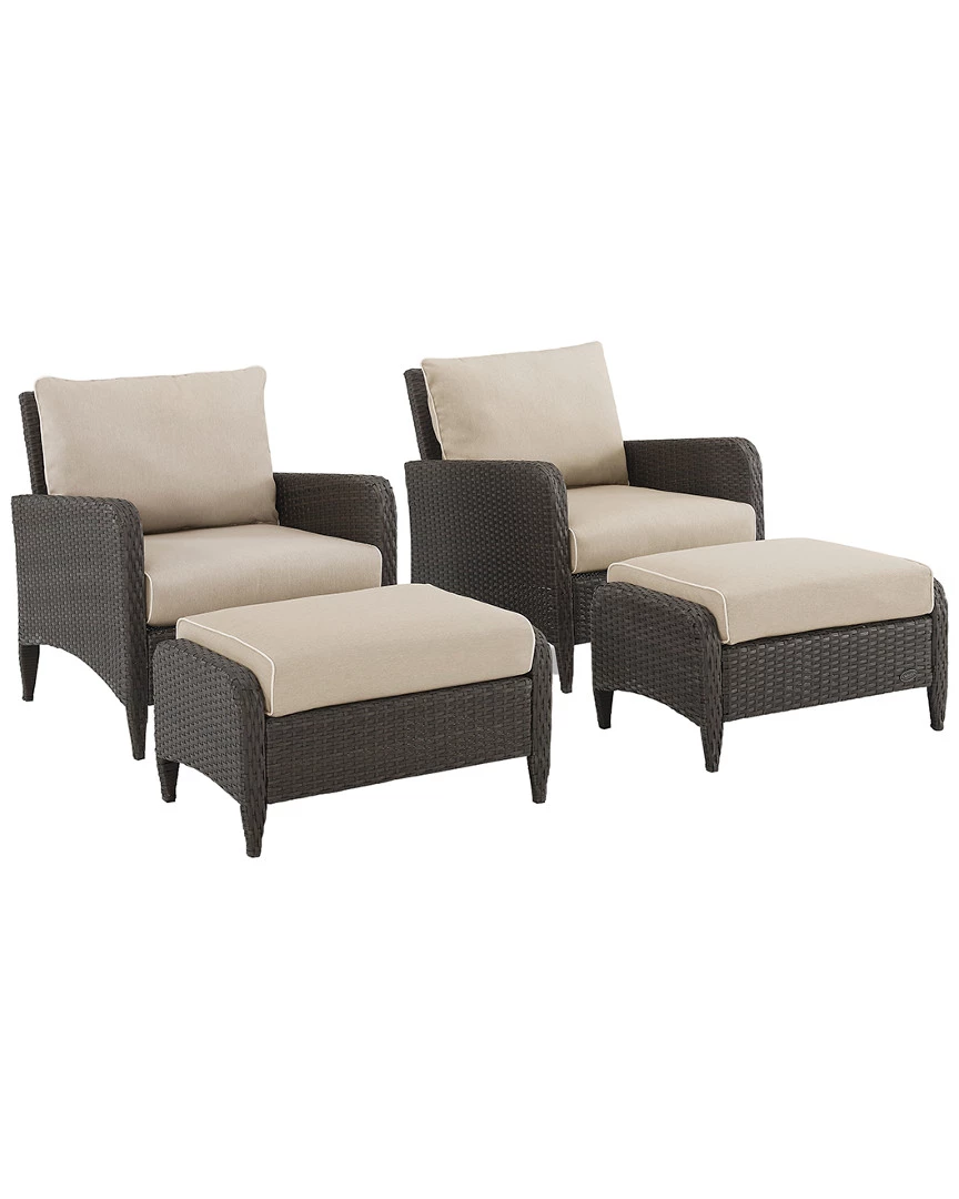Crosley Kiawah 4pc Outdoor Wicker Chat Set Home Seating