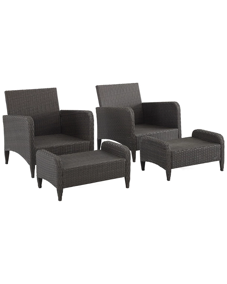 Crosley Kiawah 4pc Outdoor Wicker Chat Set Home Seating - Image 2