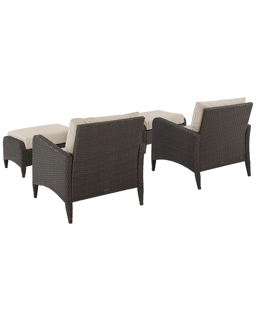 Crosley Kiawah 4pc Outdoor Wicker Chat Set Home Seating - Image 3