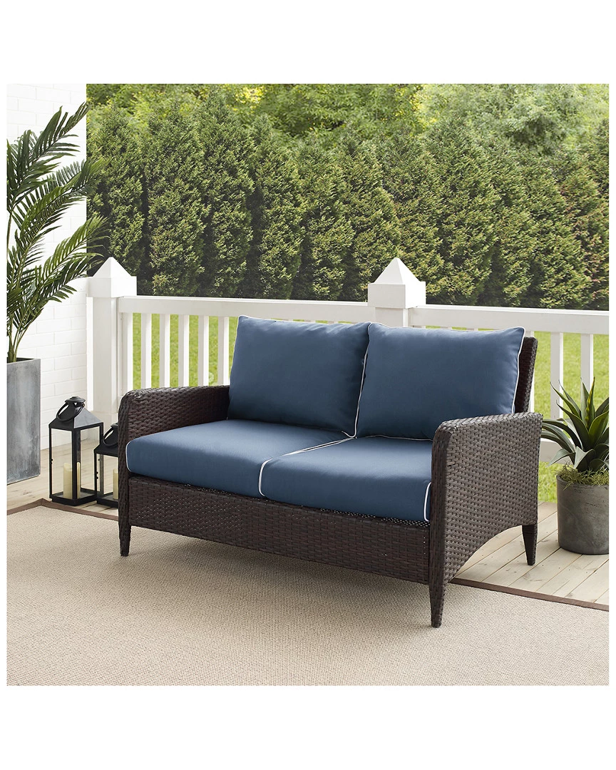 Crosley Kiawah Outdoor Wicker Loveseat Home Seating - Image 4