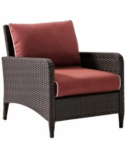 Crosley Kiawah Outdoor Wicker Arm Chair Home Seating