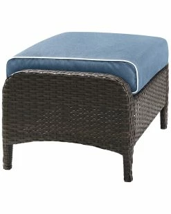 Crosley Kiawah Outdoor Wicker Ottoman Home Seating