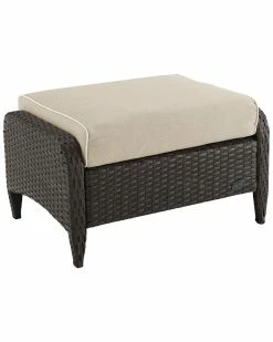 Crosley Kiawah Outdoor Wicker Ottoman Home Seating