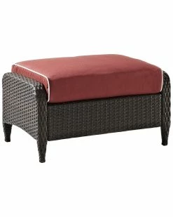 Crosley Kiawah Outdoor Wicker Ottoman Home Seating