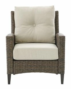 Crosley Rockport Outdoor Wicker High Back Arm Chair Home Seating